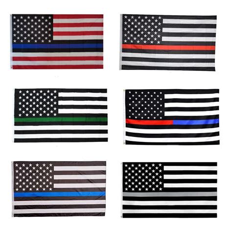 2021 90*150cm American Flag Blue Black Line Stripe Police Flags Red Striped USA Flag With Star ...