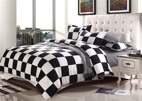 Total Fab: Black and White Checkered Comforters & Bedding Sets