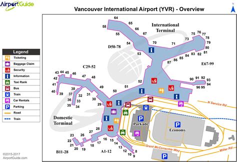 Vancouver international airport map - Vancouver airport departures map (British Columbia - Canada)