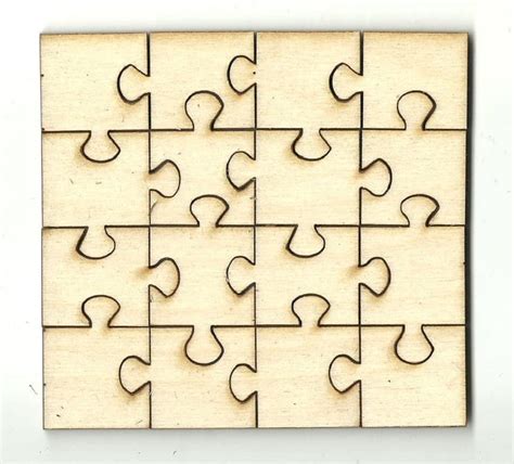 16 Piece Puzzle Unfinished Laser Cut Wood Shape Sixteen | Etsy