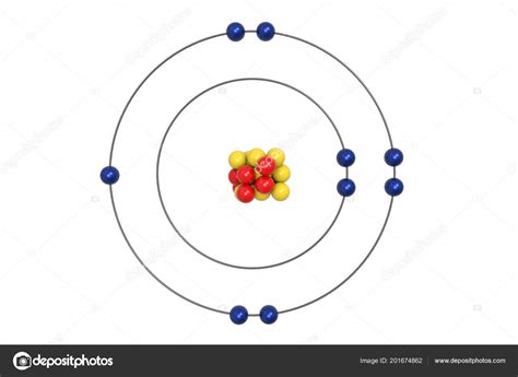 Fluorine Atom Bohr Model Proton Neutron Electron Illustration Stock Photo by ©Ema88 201674862