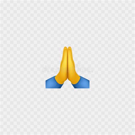 Manos De Oración Emoji. Manos Plegadas. Aislado En Blanco. Vector ...