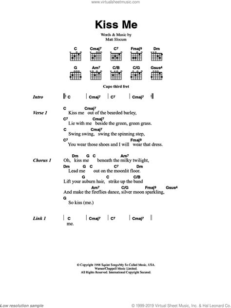 Richer - Kiss Me sheet music for guitar (chords)