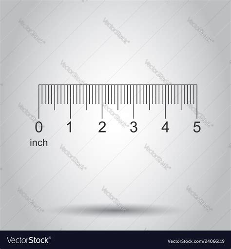 Ruler 5 inch icon in flat style meter measure Vector Image