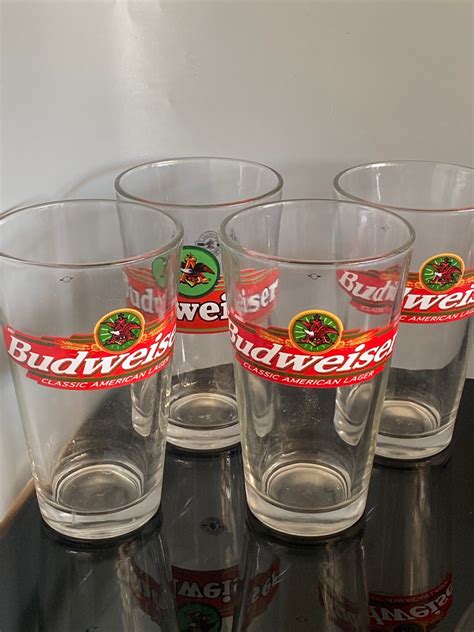 Budweiser Classic American Lager Beer Glasses - Etsy