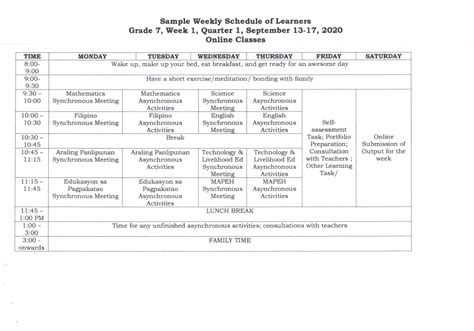 DepEd General Guidelines on Class and Teacher Programs/Schedules ...