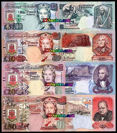 Gibraltar banknotes - Gibraltar paper money catalog and Gibraltarian currency history