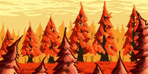 AutumniaSalem | Autumn forest, Forest background, Pixel art