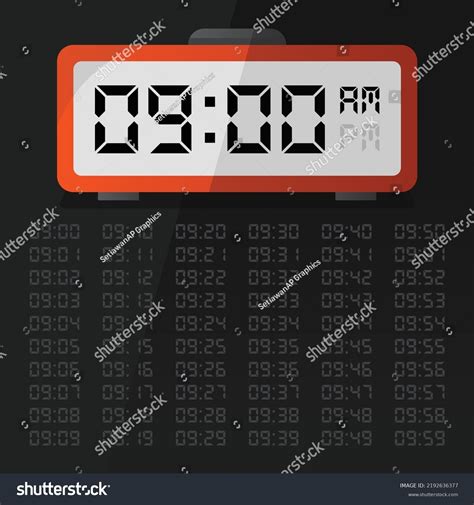 Digital Clock Displaying 9 Oclock Digital Stock Vector (Royalty Free ...