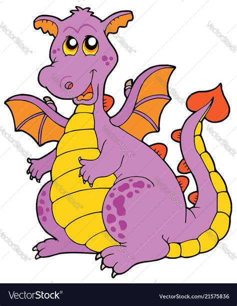 Big purple dragon Royalty Free Vector Image - VectorStock