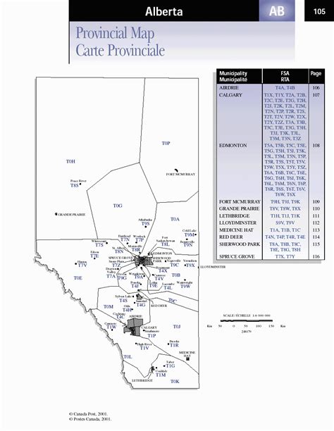 Canada Postal Code Map Alberta