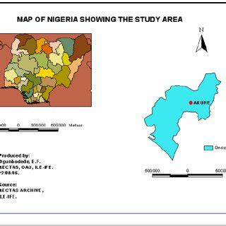 Map of Nigeria showing Akure | Download Scientific Diagram