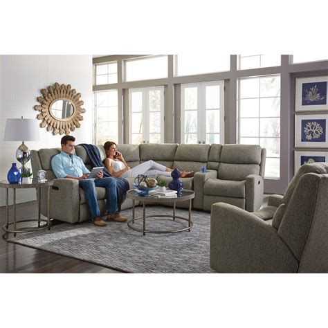 Flexsteel Catalina Six Piece Power Reclining Sectional Sofa with Power ...