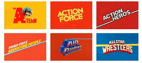 Vintage 80's TV Show Action Figure Brand Logo Designs by Reagan Ray