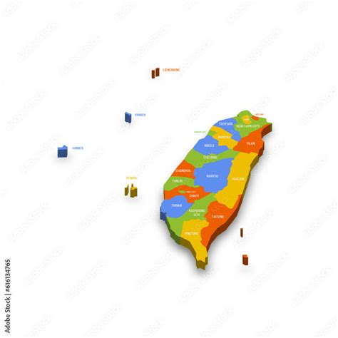 Taiwan political map of administrative divisions - provinces and ...