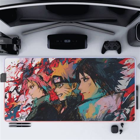 Anime RGB Gaming Mousepad 4K Printing LED Mouse Pad Anime Desktop Mat - Etsy UK