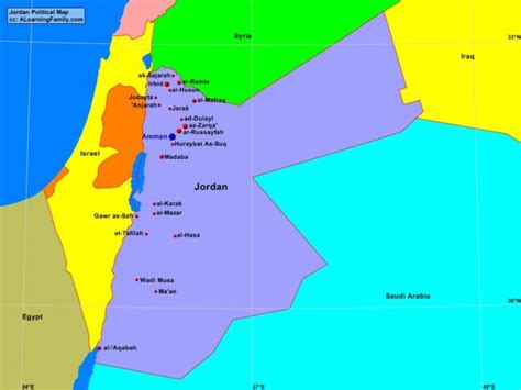 Jordan Political Map - A Learning Family