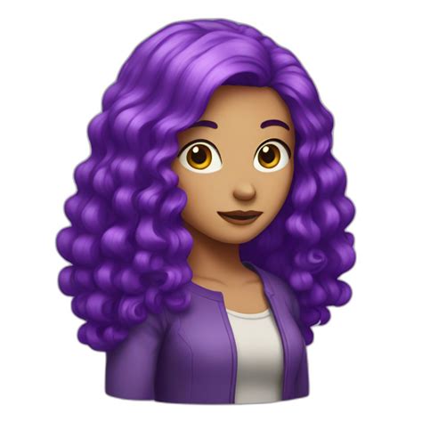 purple-haired girl with sunglasses | AI Emoji Generator