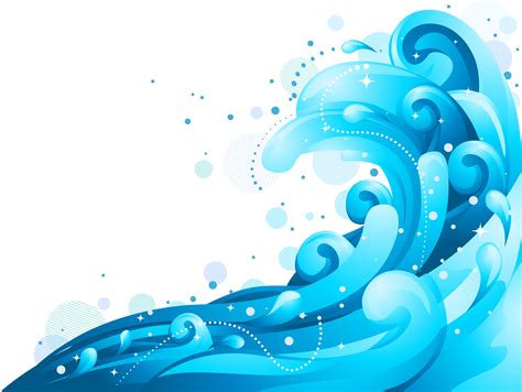 Euclidean vector Wind wave Wave vector - Flat blue waves background png ...