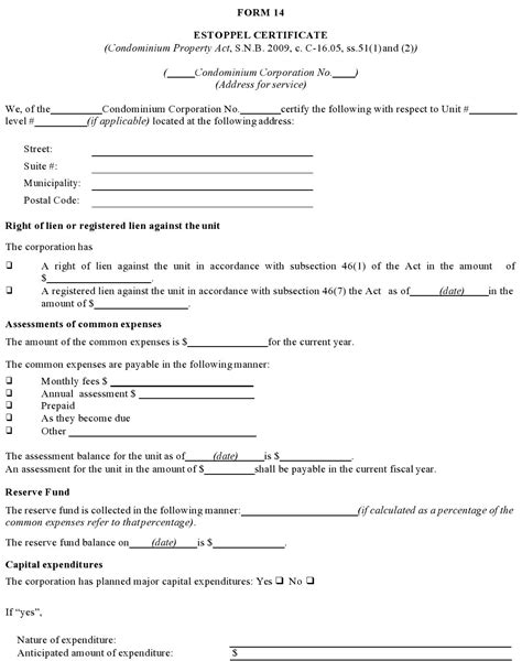 41 Real Estoppel Certificate Forms (& Samples) ᐅ TemplateLab