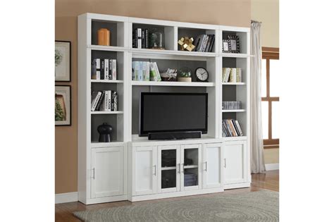 Catalina 4 Piece Entertainment Center in White | Mor Furniture