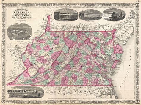 File:1866 Johnson Map of Virginia, West Virginia, Maryland and Delaware ...