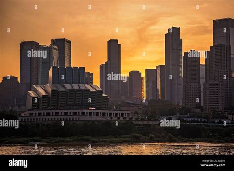 Chongqing city skyline at sunset Stock Photo - Alamy