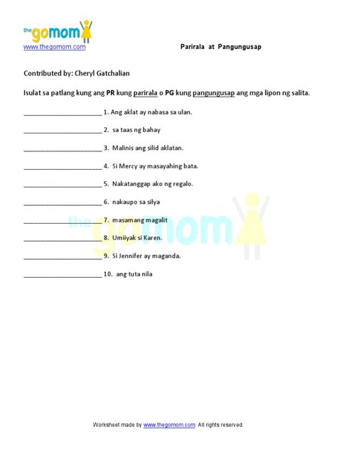 Pangungusap at Parirala 3 Worksheets PDF | PDF