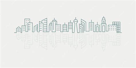 Premium Vector | Vector silhouette cityscape illustration