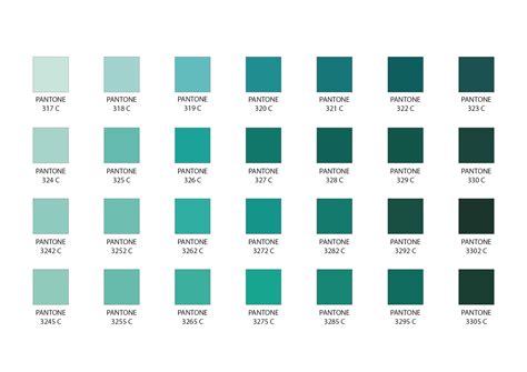 Pantone Color Chart Green