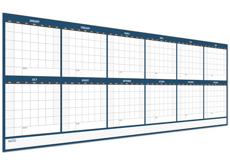 Buy Large Dry Erase Wall Calendar - 36" x 96" - Undated Blank 2022 Reusable Yearly Calendar ...