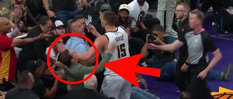 Nikola Jokic Appears To Shove Phoenix Suns Owner Mat Ishbia During Game ...