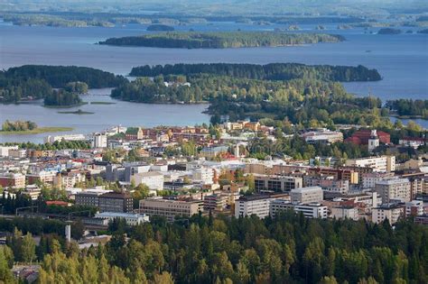 View To The City From The Puijo Tower In Kuopio, Finland. Editorial Photography - Image of ...