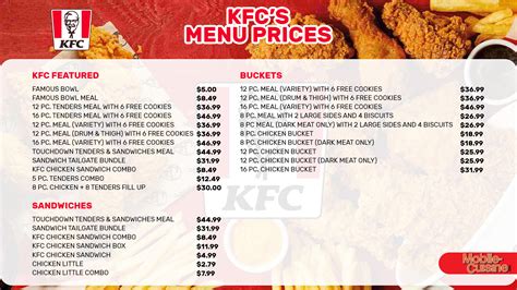 KFC Menu Prices on Buckets, Sandwiches & More (2024)