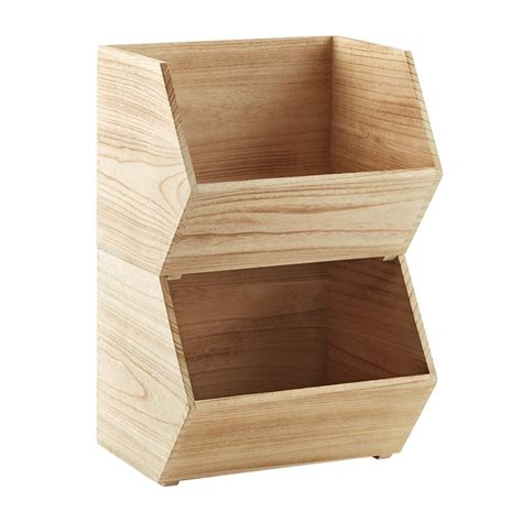 Wood Stackable Storage Bins - Organized Marie