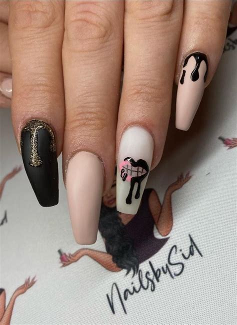 38 DIY Design Of Coffin Nails For Halloween - Lilyart