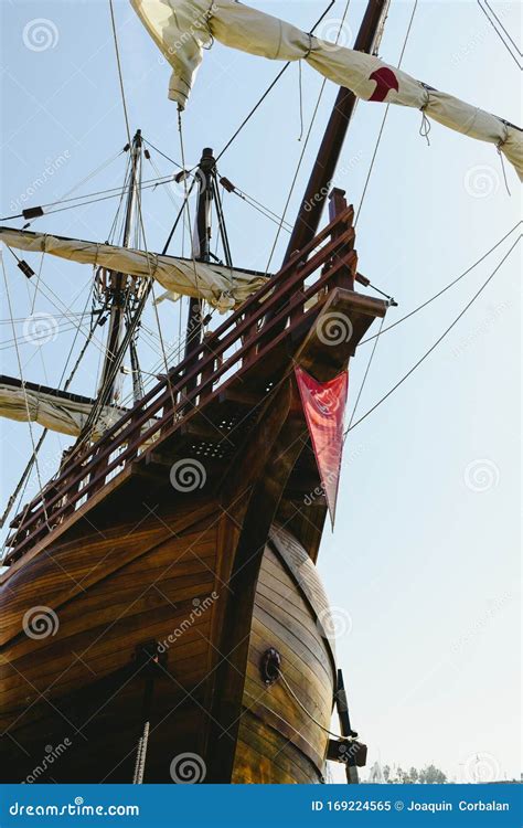 Sailboat Replica of the Santa Maria Boat, Boat that Discovered America ...