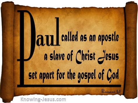 Romans 1:1 Set Apart For The Gospel (black)