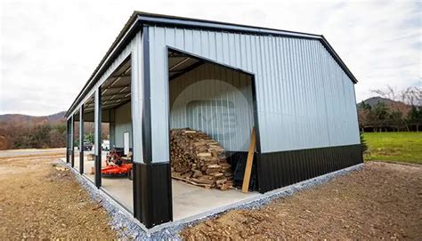 30x41x14/11 Garage with Lean-To - Metal Barn Central