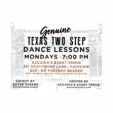 Genuine Texas Two Step Dance Lessons | Accasia's Event Venu