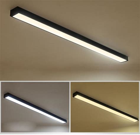 Rectangular Linear Led Ceiling Lights , Modernled Hanging Lights For Office