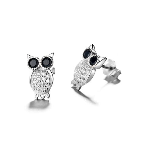 Silver Owl Pierced Earrings - Silvara