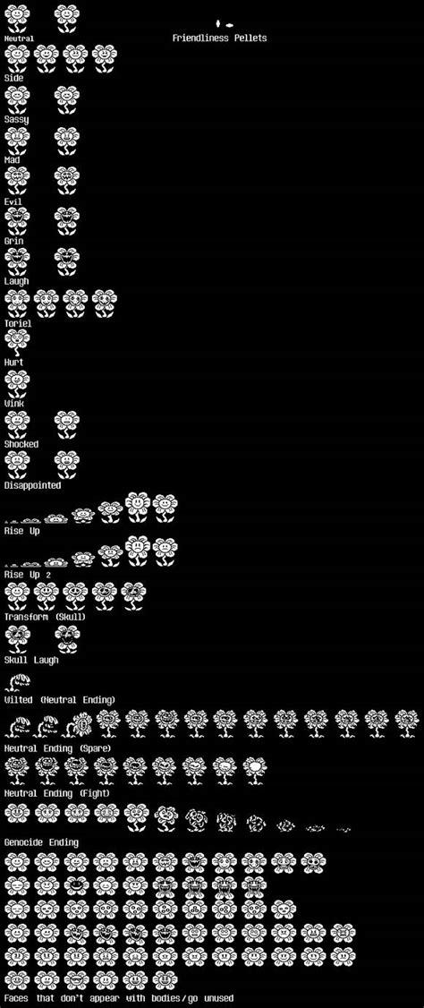 Beta Flowey sprite sheet (Battle) by FrenchOrange on DeviantArt