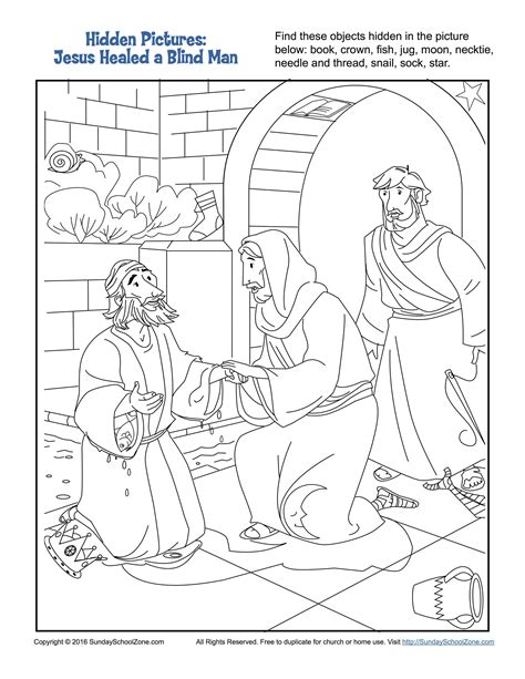 Jesus Heals A Blind Man Coloring Page