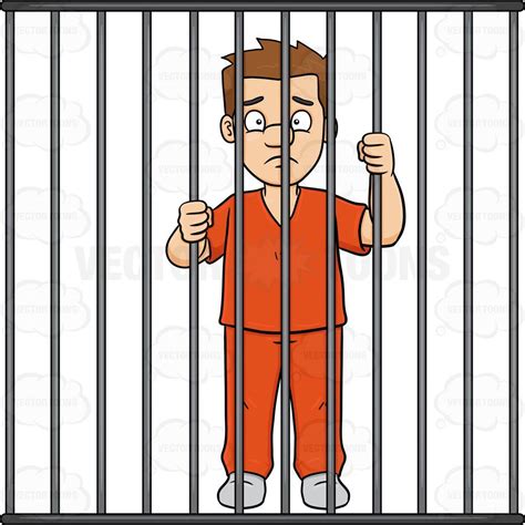 A scared man behind bars | Cartoon clip art, Bear coloring pages, Behind bars