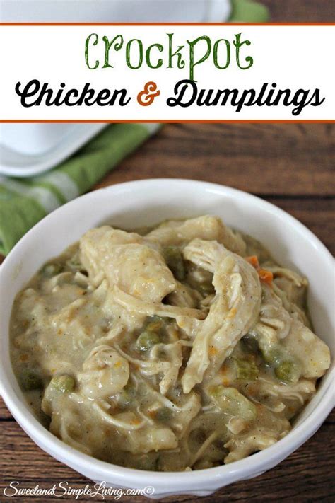 Crockpot Chicken and Dumplings - Sweet and Simple Living