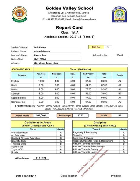 Report Card Format Template | Free Design Template and Tattoo Design