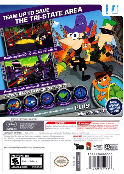 Phineas and Ferb: Across the 2nd Dimension (2011) Wii box cover art - MobyGames