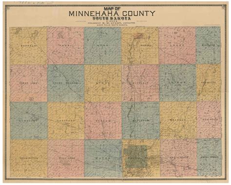 Minnehaha County South Dakota 1893 - Old Map Reprint - OLD MAPS