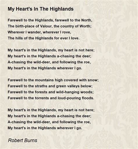 My Heart's In The Highlands - My Heart's In The Highlands Poem by Robert Burns